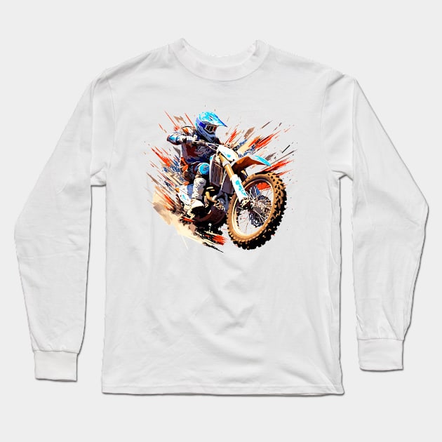 Moto Racing Fast Speed Competition Abstract Long Sleeve T-Shirt by Cubebox